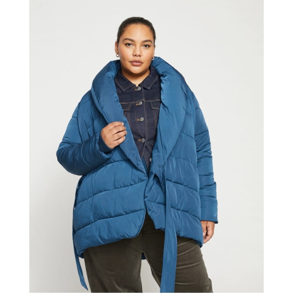 NWT Universal Standard Kandra - 2 Coat Wrap Puffer Shawl Collar